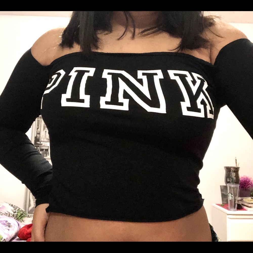 VS PINK off the shoulder crop top